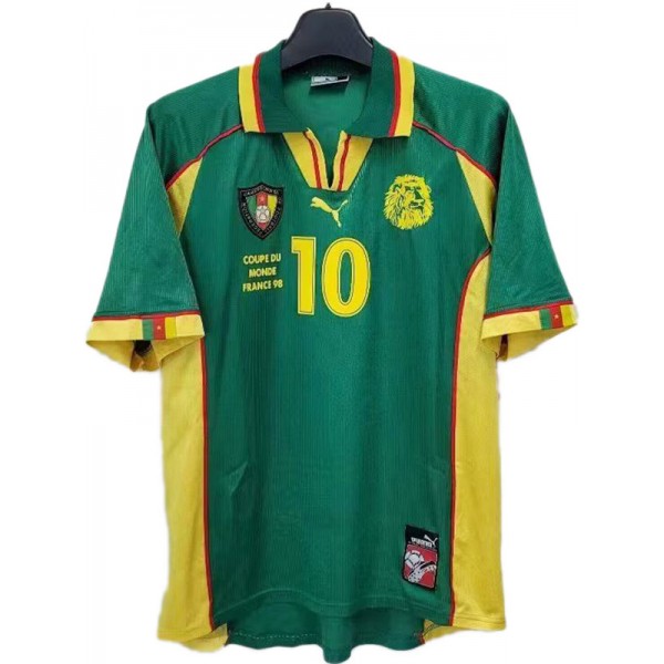 Cameroon maglia retrò casalinga prima maglia da calcio maschile dell'uniforme da calcio del 1998